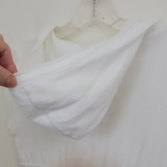 NWT Justice White Hoodie Cap Sleeve Bling Top L 14 - Picture 16 of 16